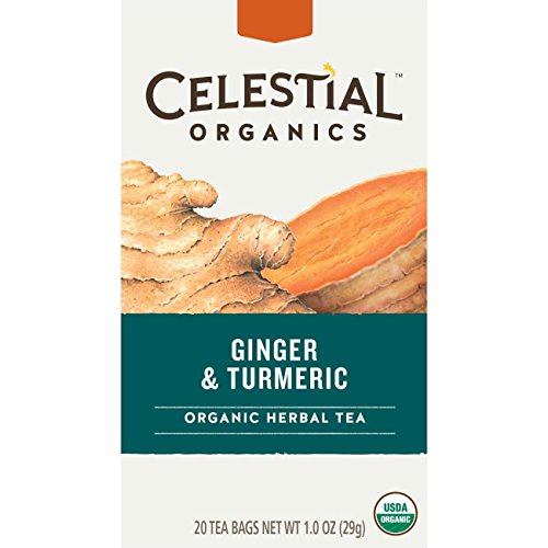 Celestial Seasonings Organics Herbal Tea, Ginger & Turmeric, 20 Count (Pack of 6)