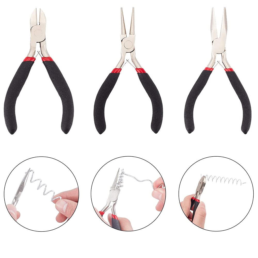 Pince A Bijoux Set De 3 Pinces à Bijoux Professionnelles - Bec Rond, Long Et Coupe-Fil Pour Création DIY Outils Bijouterie DIY