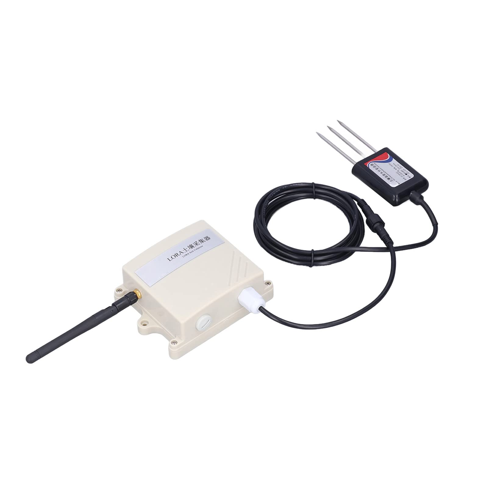 Eujgoov Sensor de Temperatura del Suelo, Transmisor de Sensor de Suelo, Sensor de Humedad del Suelo, Monitoreo en Tiempo Real, Transmisor de Sensor de Suelo con Antena para Jardín