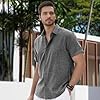Mens Linen Shirt Classic Button Down Shirt Casual ... #1