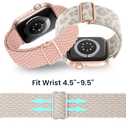 Image of Delidigi Stretchy Bands Compatible for Apple Watch Band Women 40mm 38mm 41mm 42mm 44mm 45mm 46mm 49mm, Nylon Braided Straps for iWatch Series 11 10 9 8 7 6 SE 5 4 3 Ultra 3 2 1