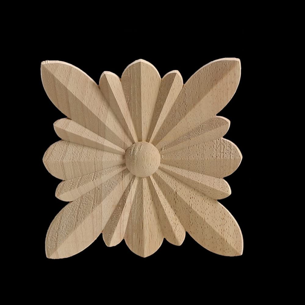 Onlay bois artisanat floral rond ARKERO F37 pour rénover meuble ancien et fenêtre
