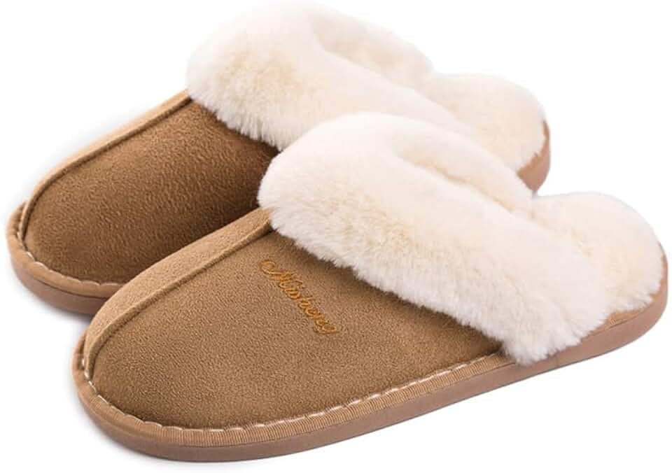 Misolin Damen Herren Hausschuhe Winter Warme Faux Pelz Slippers Weiche Flache Plüsch Pantoffeln Ruts