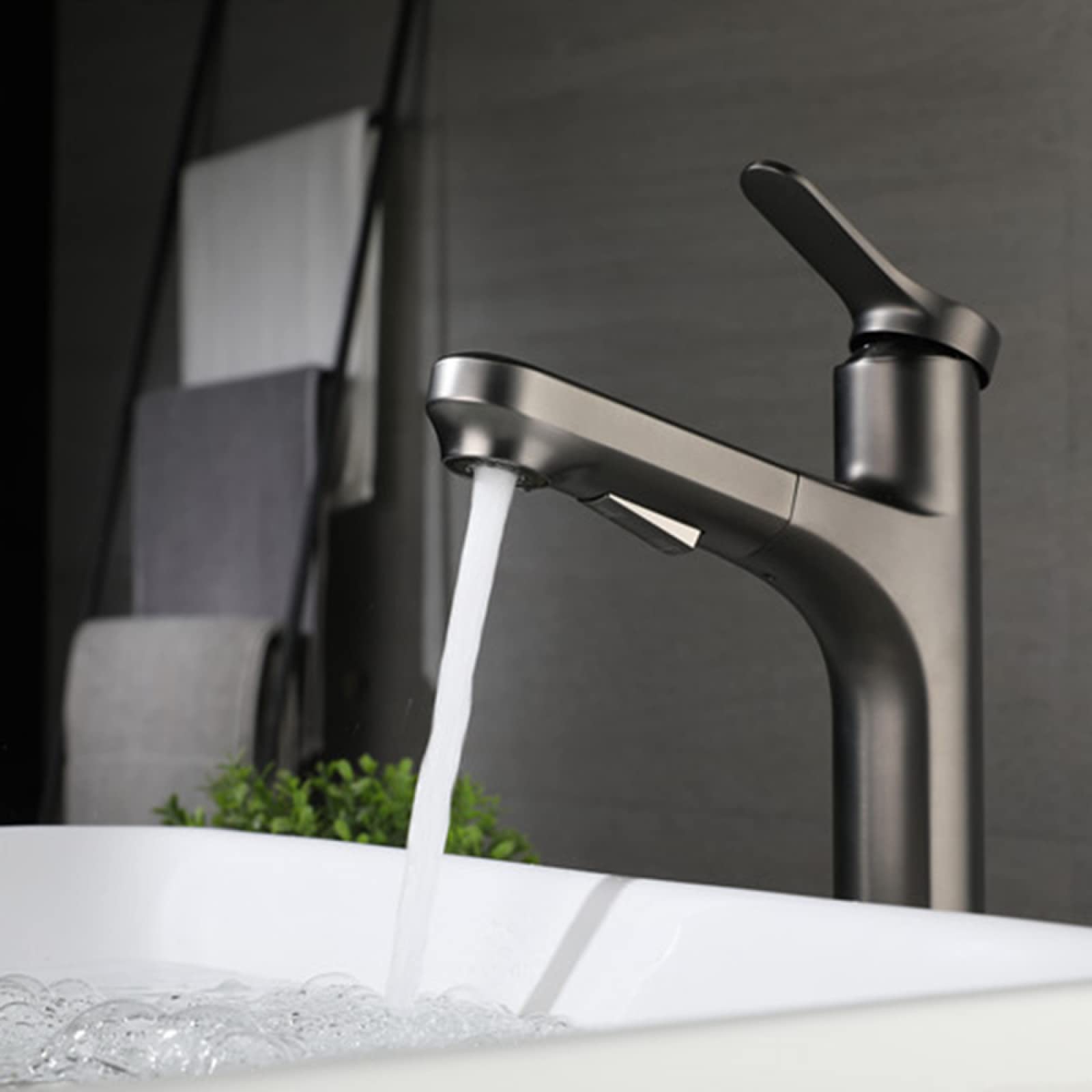 Grifo de baño extraíble, Grifo de Lavabo de baño, Grifo de Lavabo de Doble función, Grifo de un Solo Orificio Compatible con Lavabo de baño de latón, Grifo de Lavabo de baño de una Sola Mani