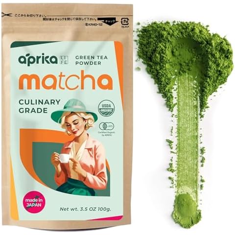 Matcha Powder, Japanese USDA and JAS Organic Matcha Green Tea Powder, Culinary Grade 2nd Harvest, Unsweetened, Perfect for Matcha Latte, Smoothies, Desserts - 3.5 oz/100g by AprikaLife Cover