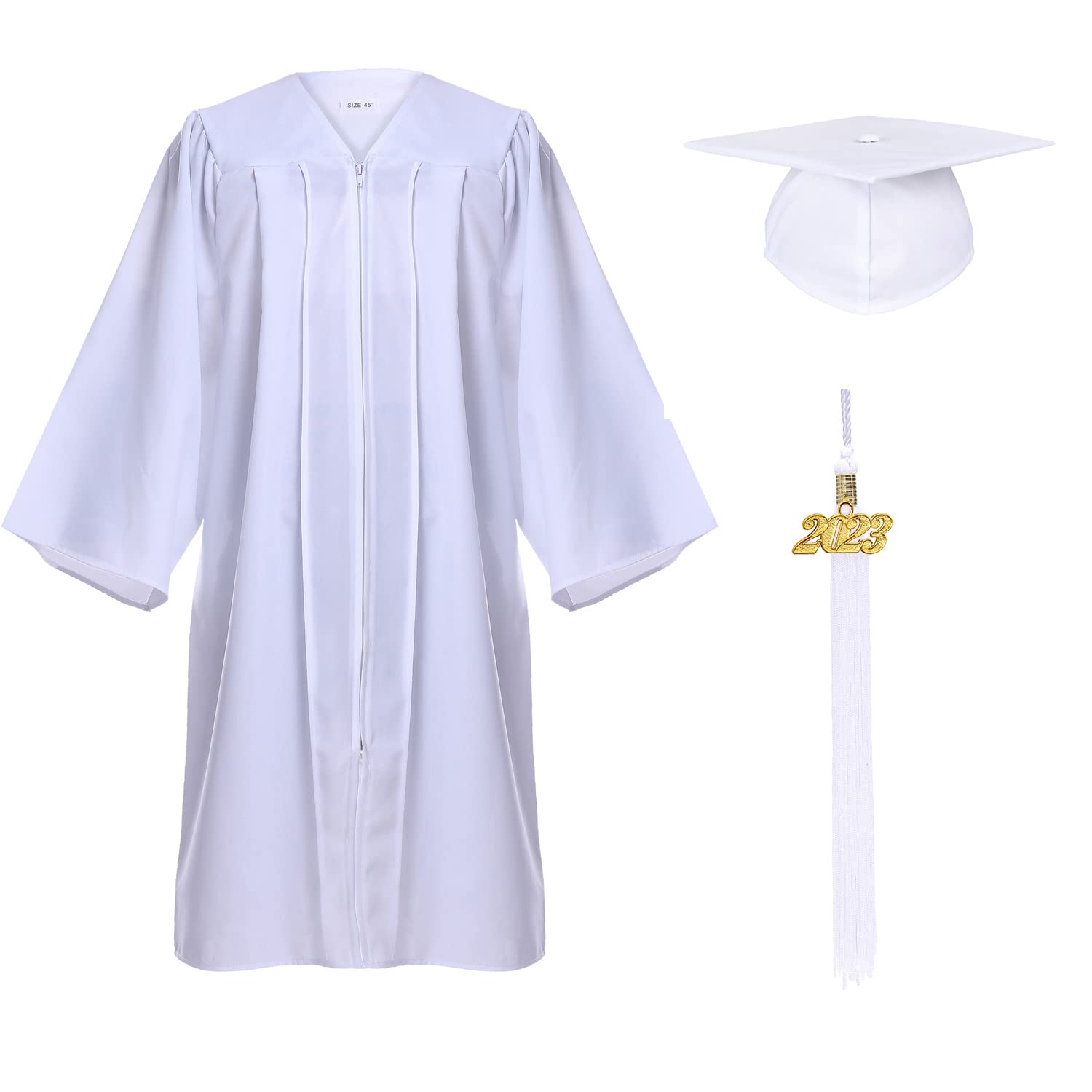 FtyFty Unisex Adult Matte Graduation Cap and Gown Tassel Set