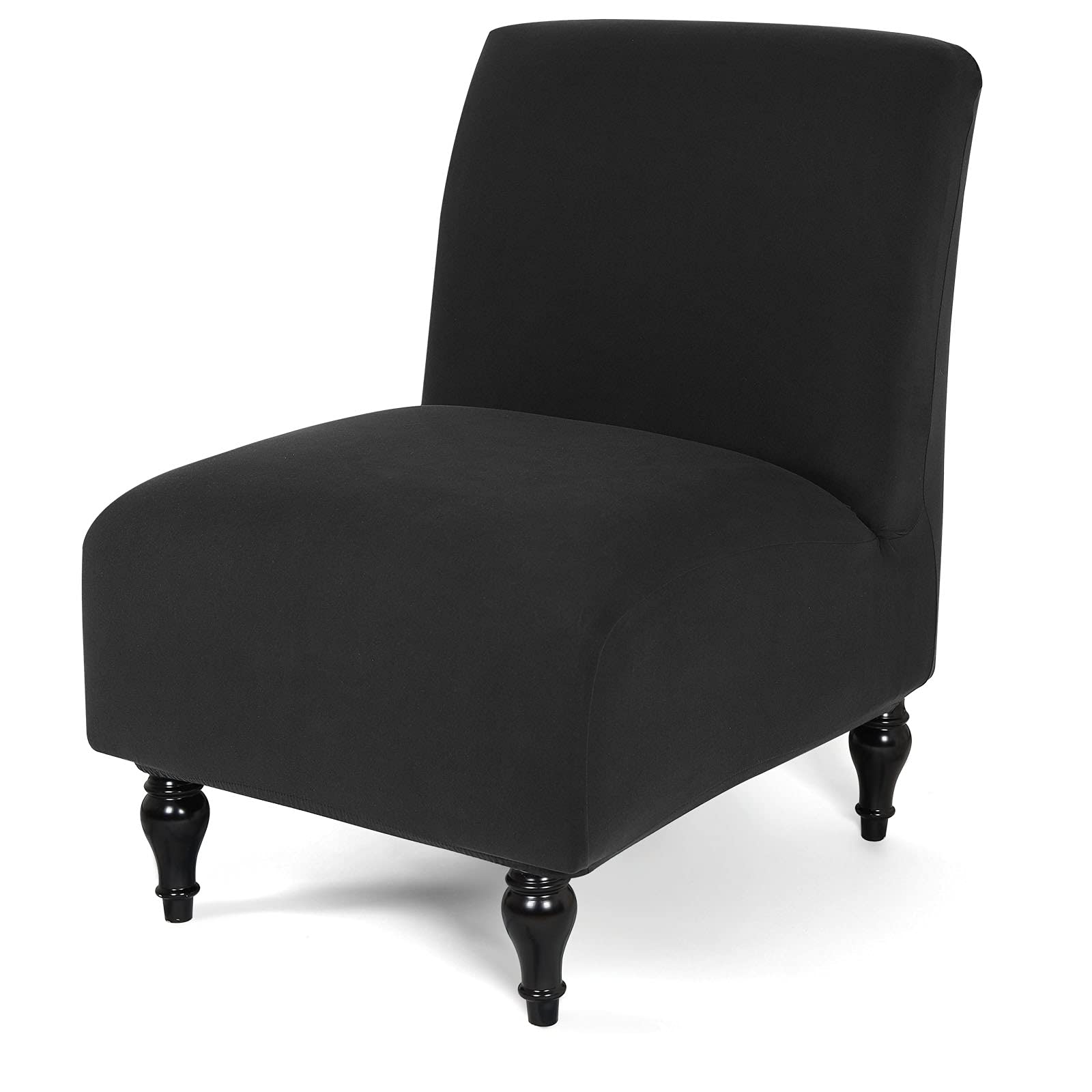 Liykimt Funda de silla sin brazo, elástica, elástica, extraíble, para silla, sin brazos, para sillas, muebles, para salón, comedor, hotel, color negro, 1