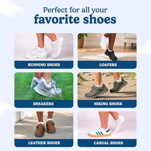 Image of SHEZZA Padded Anti-Blister Ankle Socks for Women & Men - Low Cut | Cushioned Heel Patch Running Socks, Moisture Wicking Combed Cotton, Athletic Arch Support, Padded Walking Gym Sock