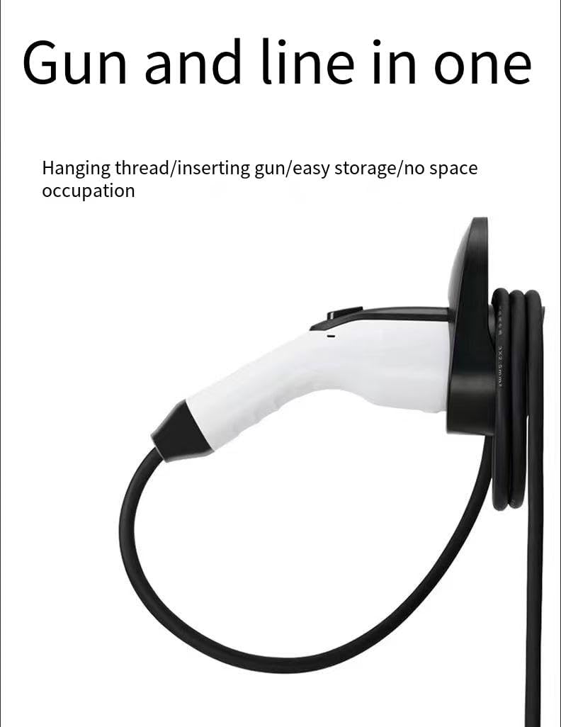 Soporte para cables de carga Wallbox tipo 2: soporte de pared premium para cables de vehículos eléctricos para sistemas de carga de 11 kW con enchufe Mennekes