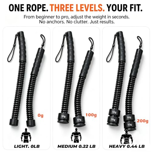 Weighted Ropeless Battle Ropes, High-Resistance Portable Heavy-Duty Cordless Rope for Home Gym with Poster, Low Noise. HIIT and Low-Impact Cardio Aerobic Training for Men & Women (#Black) - image 4