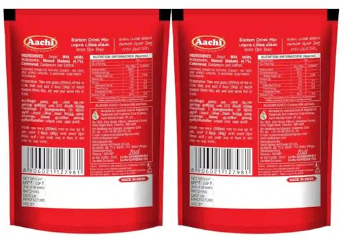 Image of Aachi Badam Drink Mix with Cardamom and Saffron, 180g Pack, Buy 1 Get 1 Free