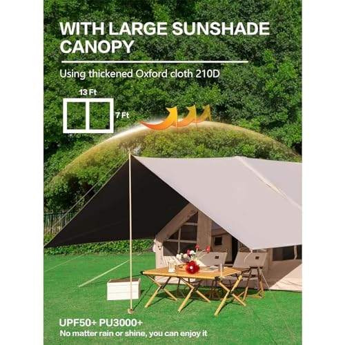 Carpa inflable para camping, 4-6 personas, beige miniatura 2