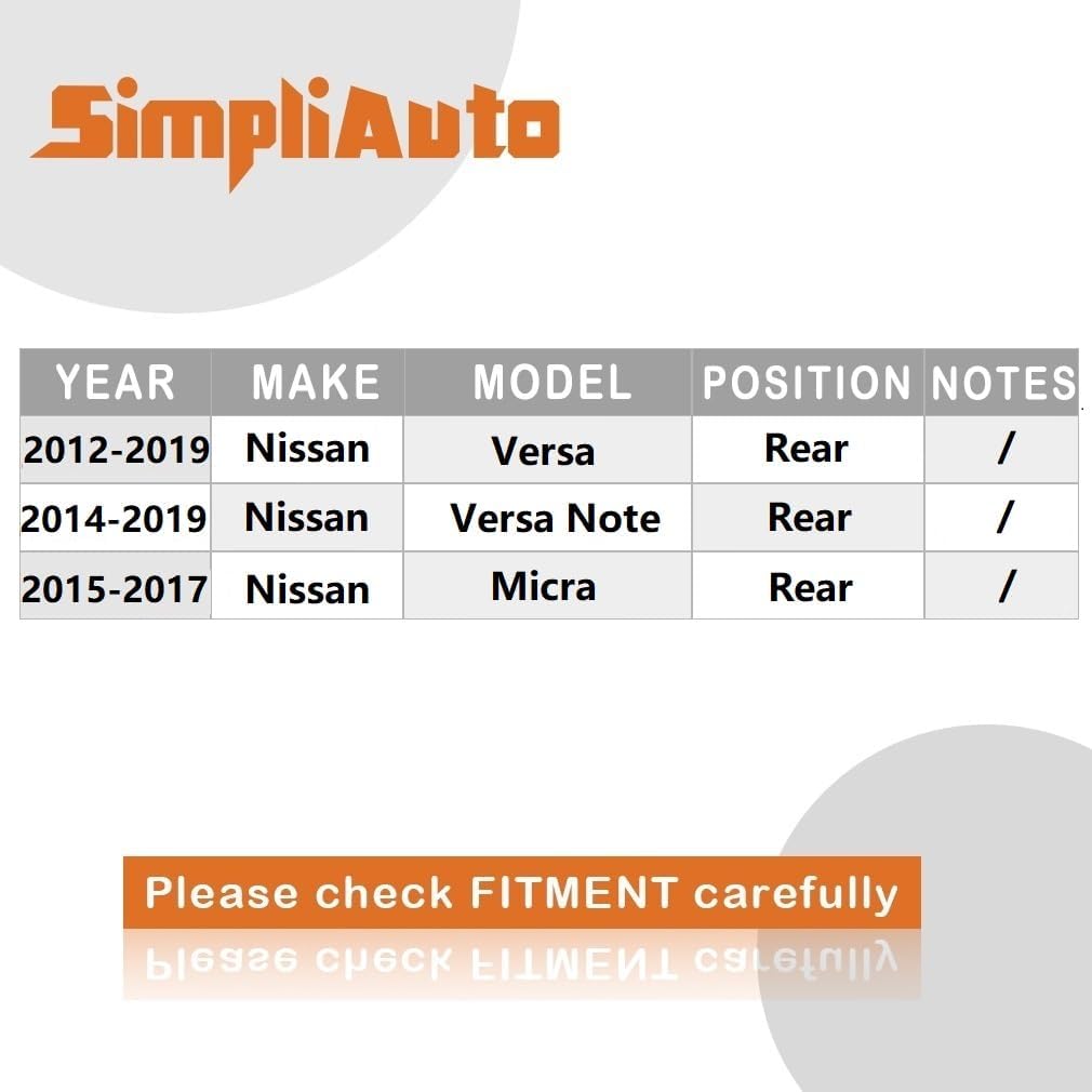 Pair of 511042 Rear Wheel Hub and Bearings Assembly Compatible with 2012-2019 Nissan Versa S SL Sedan Hatchback, 2014-2019 Nissan Versa Note, 2015-2017 Nissan Micra