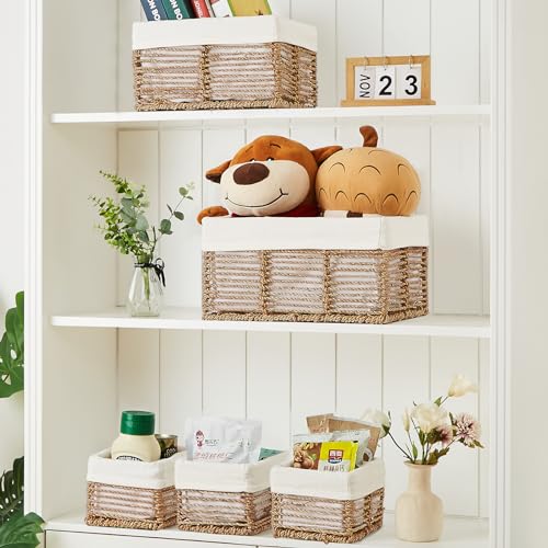 Vagusicc SEAGRASS Storage Baskets, Rectangular Wicker Baskets thumb #3