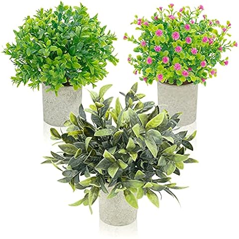 Magilot Plantas Artificiales Decorativas - Pack 3 Plantas Medianas Cover
