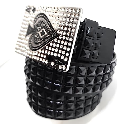 Ace of Rhinestones Pyramid Studded Leather Belt4
