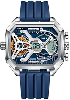 poedagar E106 Men's Rectangle LED Display Watch | Waterproof Quartz Watch with Date & Week Display | Stylish Silicone Strap | Electronic Sports Watch for Men-picture-50