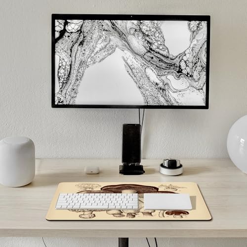 Tapis de souris grand format imperméable avec illustration de champignons rétro - 7