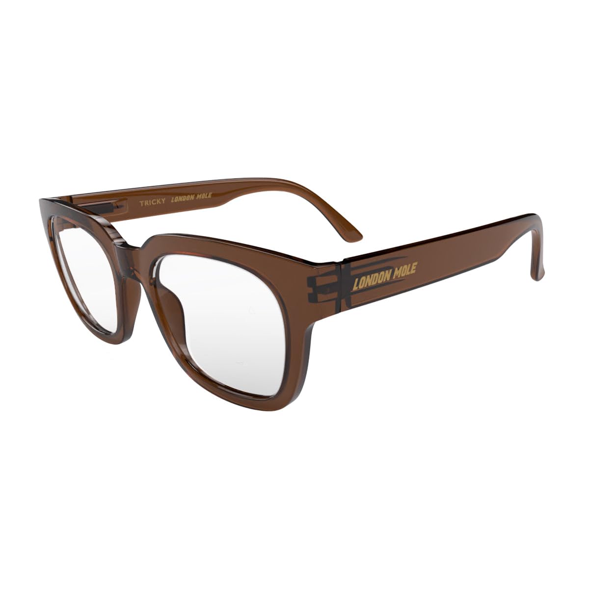 LONDON MOLE® Tricky reading glasses, Gloss Transparent Brown - Image 3
