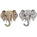 Produktbild Brosche Elefant,Elefantenbrosche, Vintage Zarte Tierbrosche, Legierung + Diamantbohrbrosche, Perfekte Verzierung für Mädchen und Geschenk (2 Pcs,Alte Bronze + Altes Silber)
