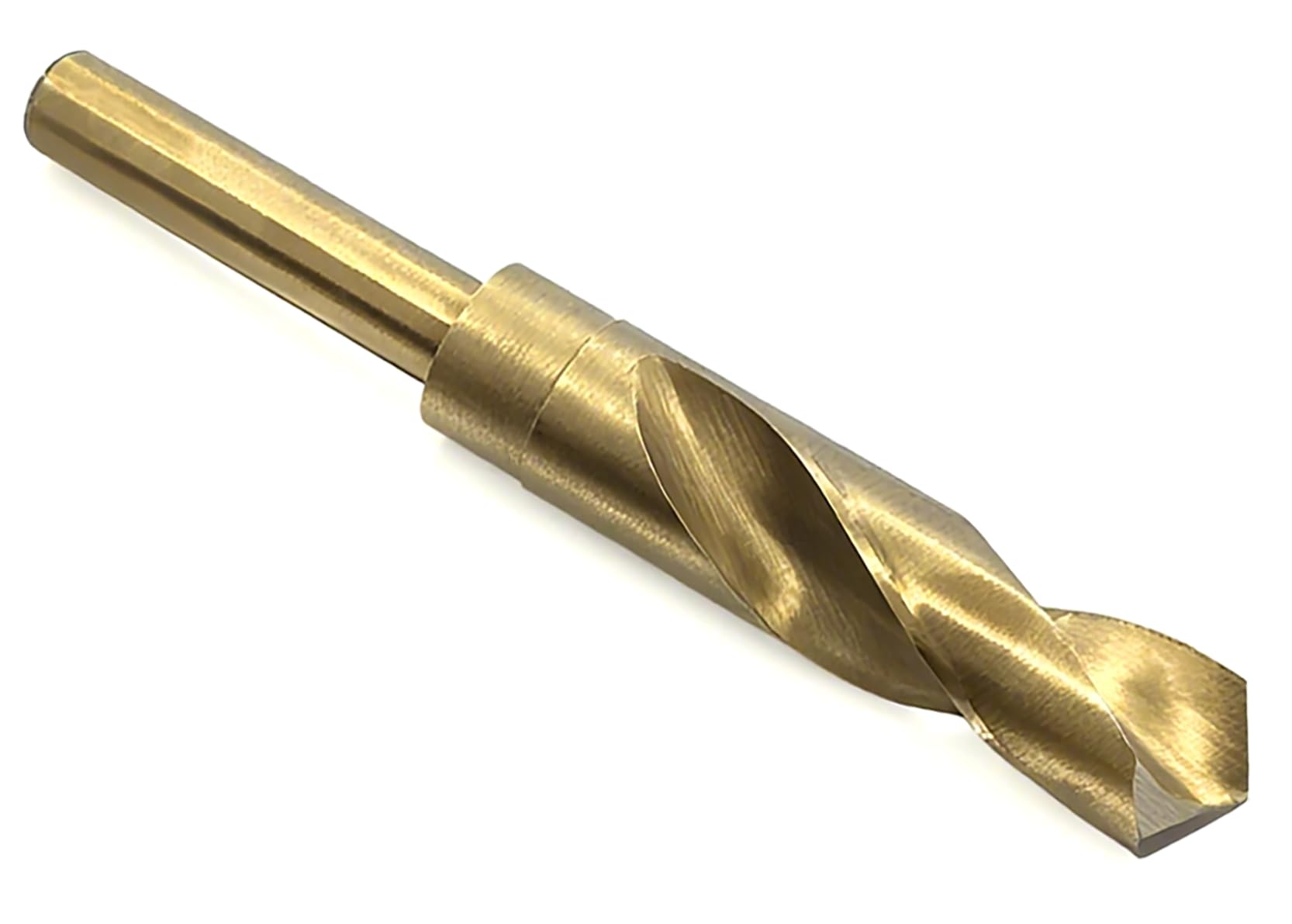 21mm Reduced Shank Cobalt Drill Bit, HSS 6542 High-Speed Steel Twist Drill Bits with 1/2” Shank for Metal Plastic Wood