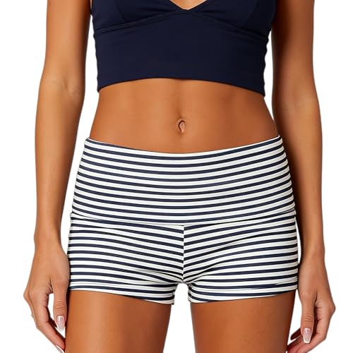 Image of KMBANGI Womens Fold Over Shorts Elastic Waist Y2k Lounge Shorts Foldover Cute Pajama Micro Bottoms Mini Shorts Sleepwear