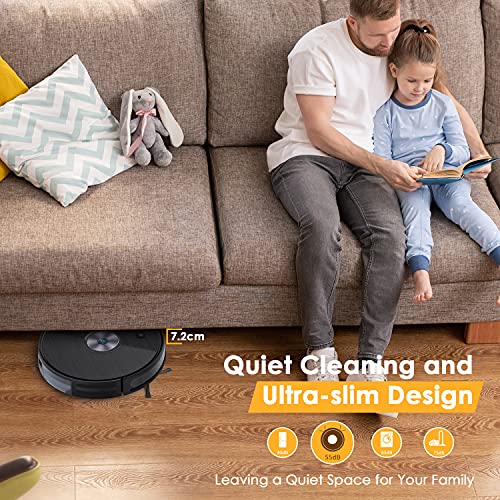 zimak Saugroboter mit Wischfunktion 2200PA Staubsauger Roboter WLAN App & Alexa Steuerung, Roboterstaubsauger mit… - Image 7