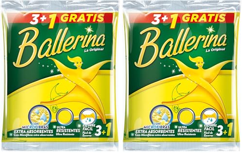 Ballerina - Bayeta Amarilla 3+1 Unidades - La Original (Paquete de 2)