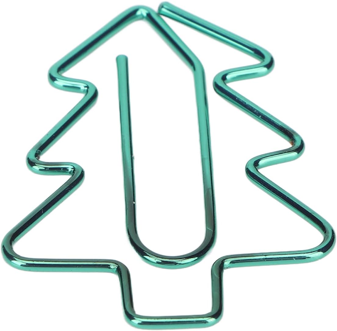 Tree Shaped Paper Clips,100Pcs Mini Cute Hollow Paperclips Electroplated Metal Office Clips for Document Sorting Organizing