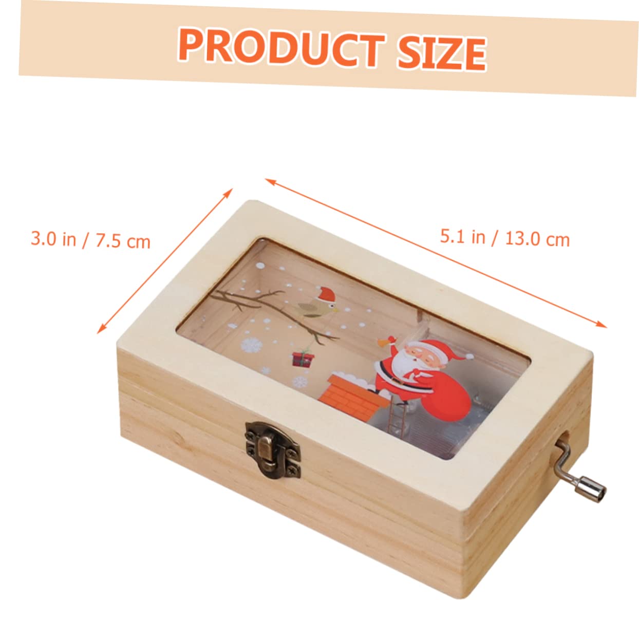 Zerodeko Caja De 3 Piezas Caja de Musica Caja de Musica Decoraciones de Fiesta de música Cajas con Tapas Christmas Decorations Adornos navideños decoración navideña de Escritorio Madera