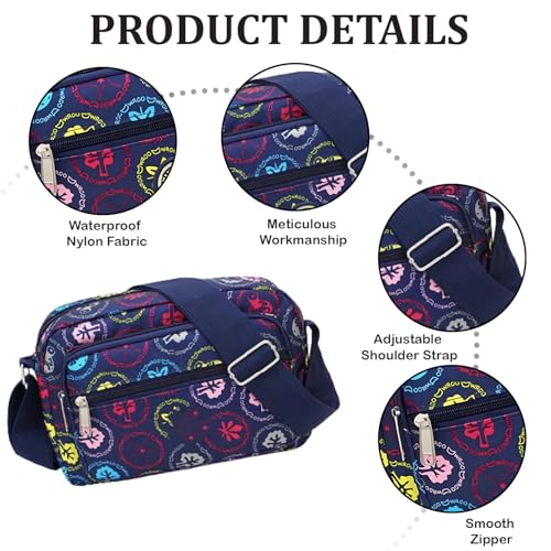 Image of MOMISY Women Mobile Messenger cellphone Bag Ladies Nylon Shoulder Cross Body Long Strap for College, Outing, Travelling, Work