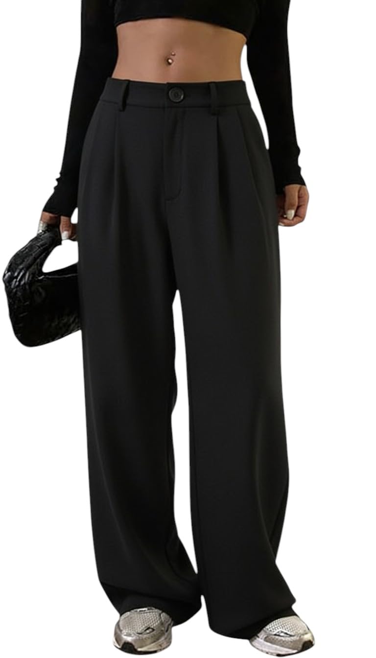 Women's High-Waisted Pant | Wide Leg Trousers | Korean Style Stretchable Trouser