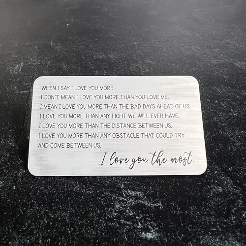 Engraved Photo Love You Most Metal Wallet Card - Wallet Insert for Boyfriend - Anniversary Gift for Husband3