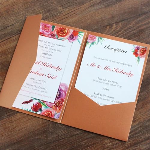 MillaSaw Invitations de mariage en bronze, enveloppe de carte d'invitation de mariage en automne, 25pcs (bronzé)