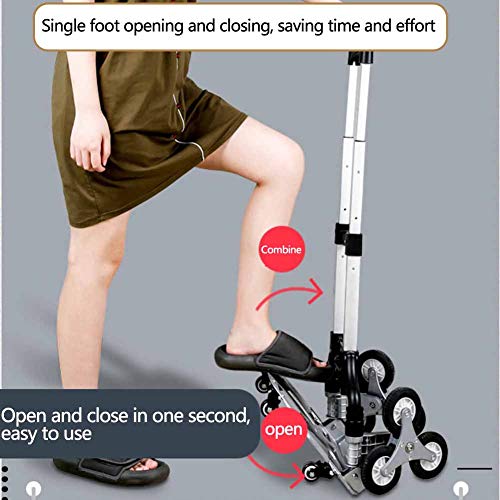 Carretilla plegable, carrito multifunción para escaleras, carrito para carga y compra miniatura 6