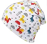 fiebig Beanie Mütze Drachen Jungen Sommermütze weiß Gr. 49/51