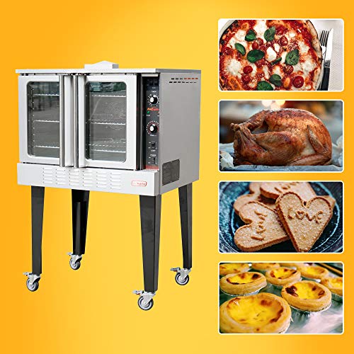 Backychu Full-size Commercial Restaurant Electric Convection Oven Single Deck with Legs, for Bakery, Pizza, Restaurant, Kitchen, Roasting, Drying, Backing, Cooking Applications, 208V,10KW, 3 Phase - Thumbnail 3