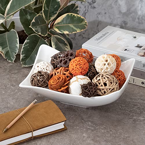 Image of ANDALUCA Large Decorative Vase Filler Bag with Orbs, Balls (Sunset Orange)