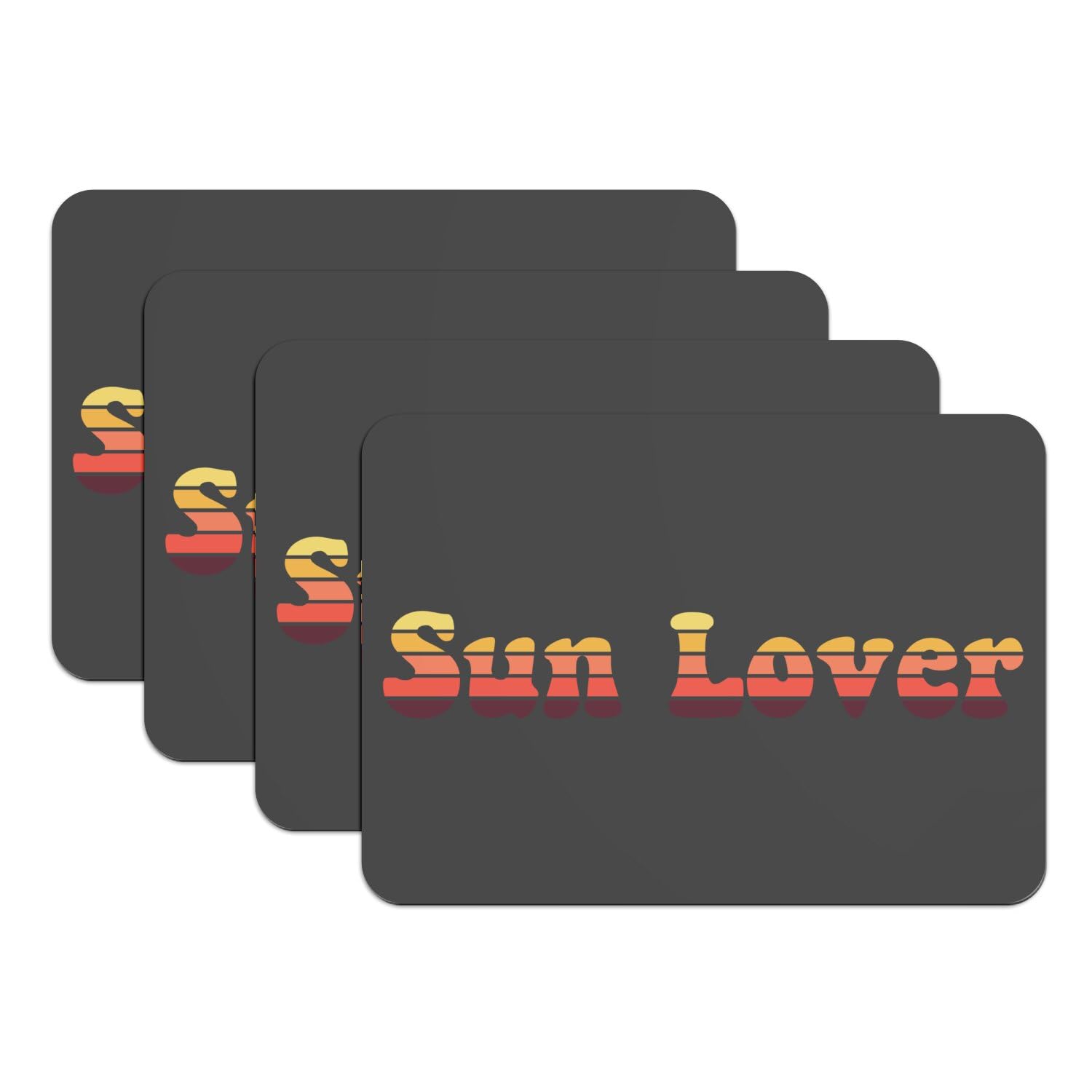 Sets de table caoutchouc noir Sun Lover grand format aux finitions soignées