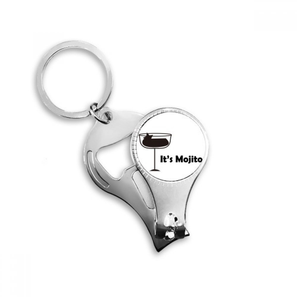 Anneau porte-clé Mojito avec coupe-ongles et décapsuleur intégré, une idée cadeau utile et originale