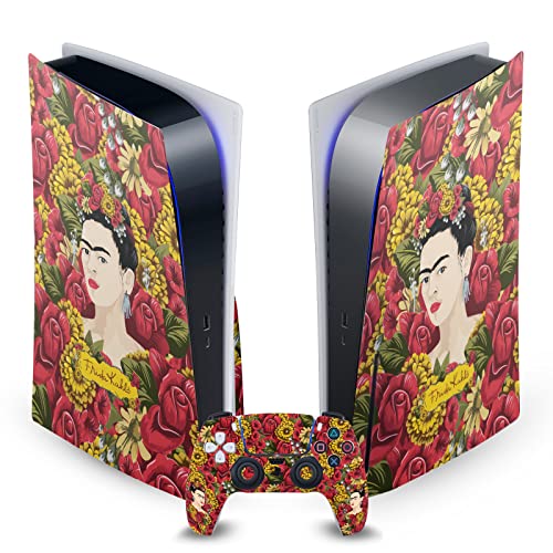 Protection Console PS5 Frida Kahlo Anti Rayure Autocollant Vinyle Manette DualSense Floral