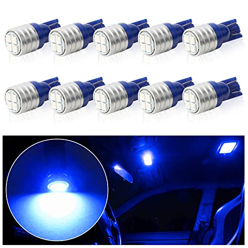 10Pcs License Plate Interior Map Dome Trunk Lights Extremely Bright 3030 Chipsets 168 175 194 2825 W5W T10 Wedge LED Bulbs blue