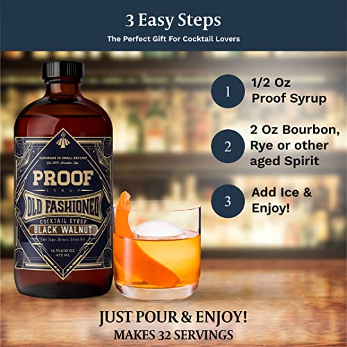 Proof Syrup Black Walnut Old Fashioned Cocktail Mixer (16Oz) | Makes 32 Cocktails | W/Real Bitters & Organic Sugar #TOP4