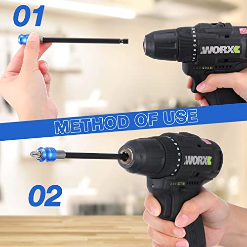 12 Pcs Drill Bit Extension Magnetic Screwdriver Drill Bit Holder 1/4 Inch Hex Quick Release Drill Bit Extender Bar Chuck Adapter Extender For 1/4 Inch Drive Bits Impact Nuts Driver Screws Drill #TOP3