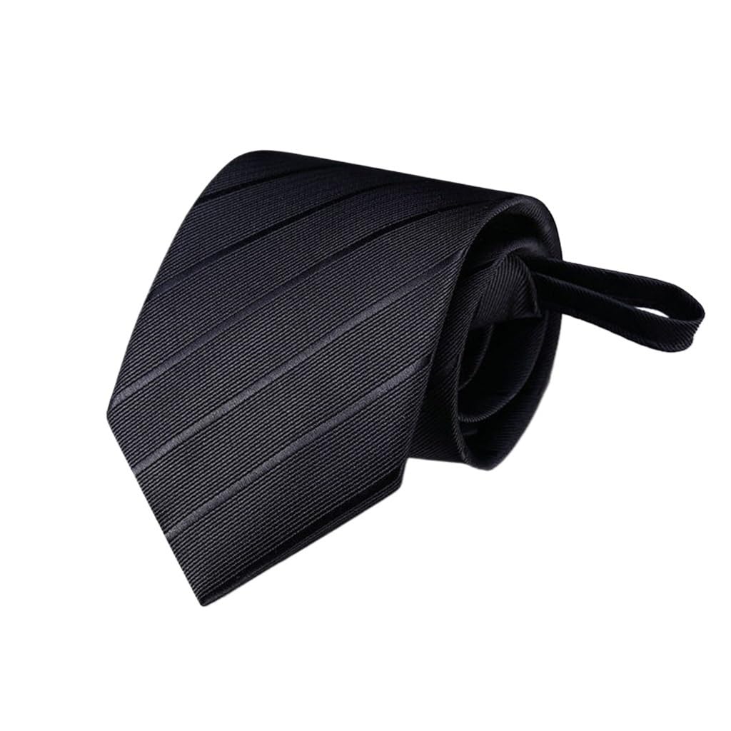 Robe d'affaires à cravate noire zippée coupe étroite pour homme moderne