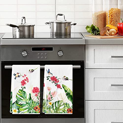 Lebsitey Hummingbird Geranium Flower Bird Kitchen Towel, 2 Pack Kitchen Towel, Absorbent Drying Tea Towel For Cooking Baking, 18 X 28 (Hummingbird Geranium) #TOP3