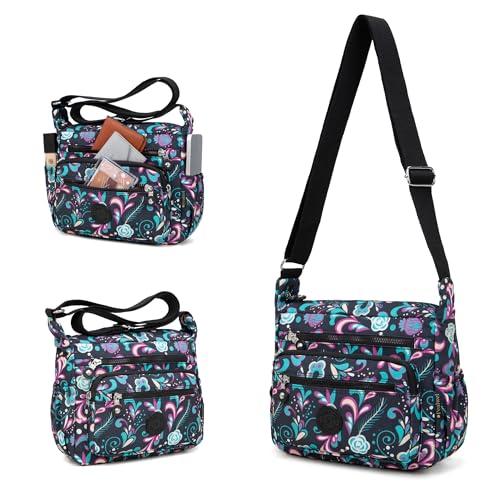 Image of Pealwel Women Shoulder Handbag Roomy Multiple Pockets Bag Ladies Crossbody Purse Tote Top Handle Satchel