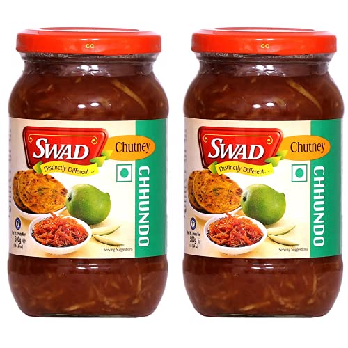 SWAD Traditional Delicious Mango Chhundo Pickle Chutney / Sweet Aam Chhunda / Shredded Aam - Pack of 2 (500 Grams)