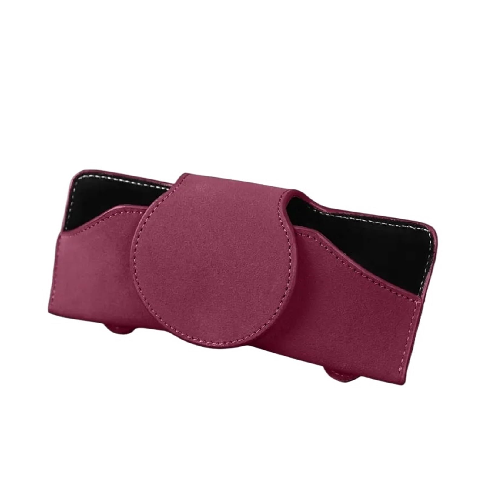 Porta Occhiali Interno Auto Adatto per Custodia per Occhiali Montata su Auto Clip Ad Assorbimento Semplice Design Personalizzato Forte Magnete in Pelle Scamosciata(Red)