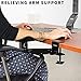 VIVO 2 Pack Clamp-on Adjustable Armrests, Universal Desk Cradle 360° Rotating Elbow Platform, Arm Support Steel Base Table Extension, Black, MOUNT-ARM02P